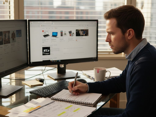 Manager benchmarking ecommerce websites for redesign