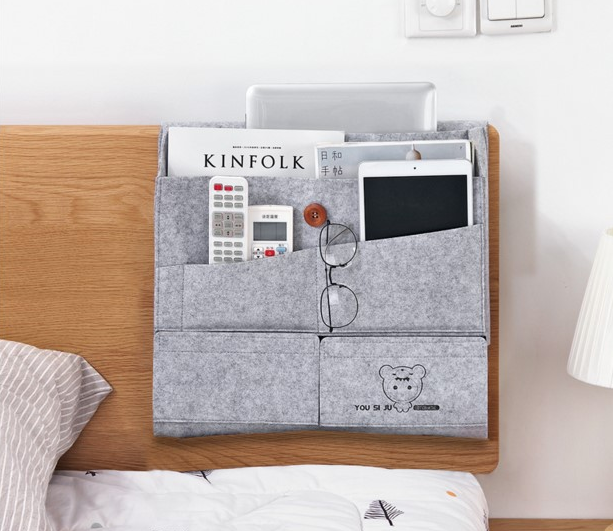 Thumbnail: Bedside Storage Bag, Felt Organizer for Bedside Use