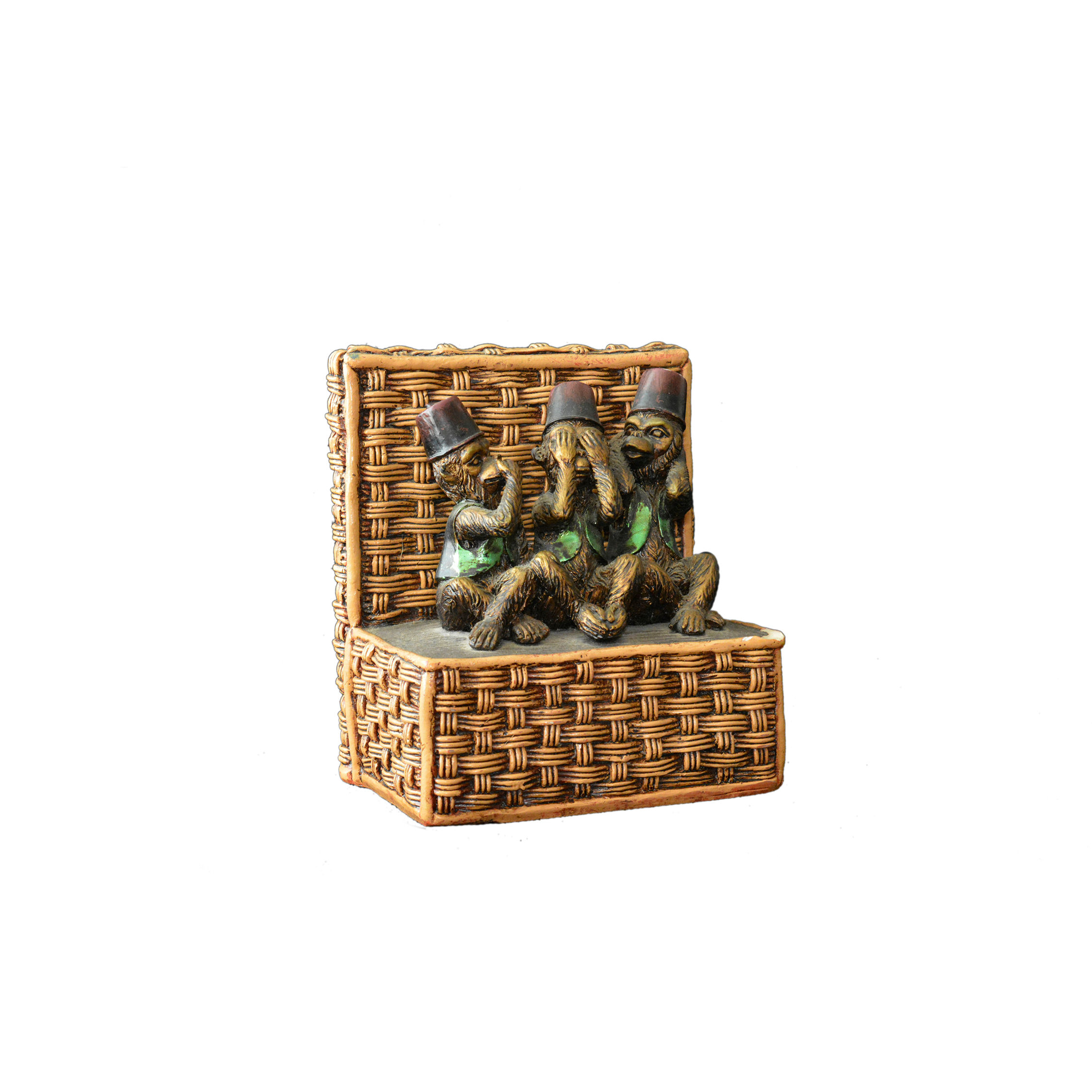 Antique Ceramic Monkey See Monkey Do