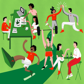 Running_drink_heineken_illustration_art_beer_artist_sancha_fortuny_martorell