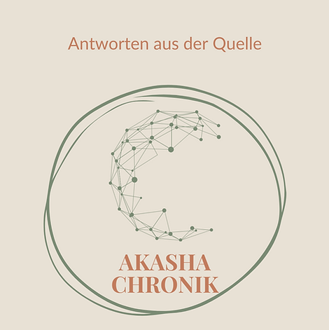 Illustration eines kreisförmigen Netzwerks mit feinen Verbindungslinien und dem Text „Akasha Chronik – Antworten aus der Quelle“