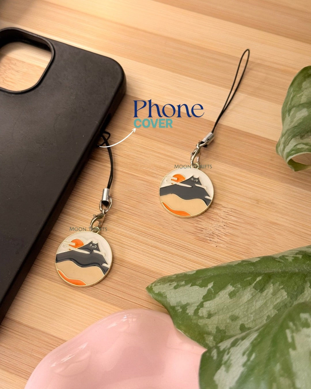 Mount Fuji Cat Enamel Phone Charm/Keychain