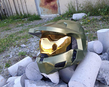 certified master chief motorcycle helmet Halo Infinite alike of the helmet worn by John H3 Mark 6 Master Chief