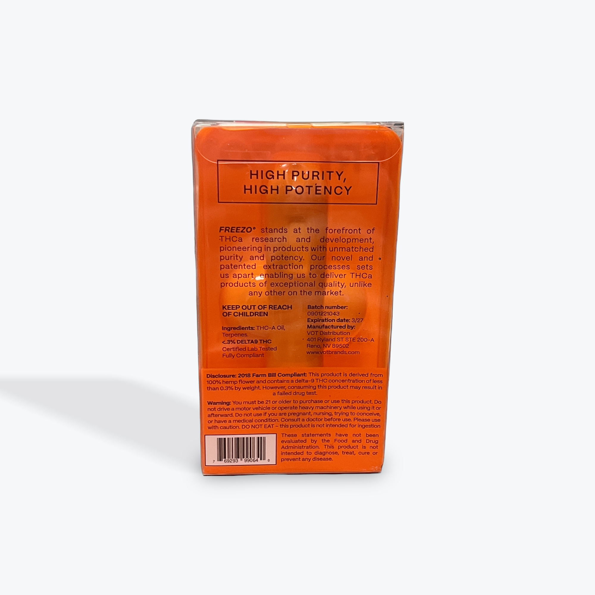 FREEZO THCa Live Resin Disposable 2G | Snowcone (Sativa)