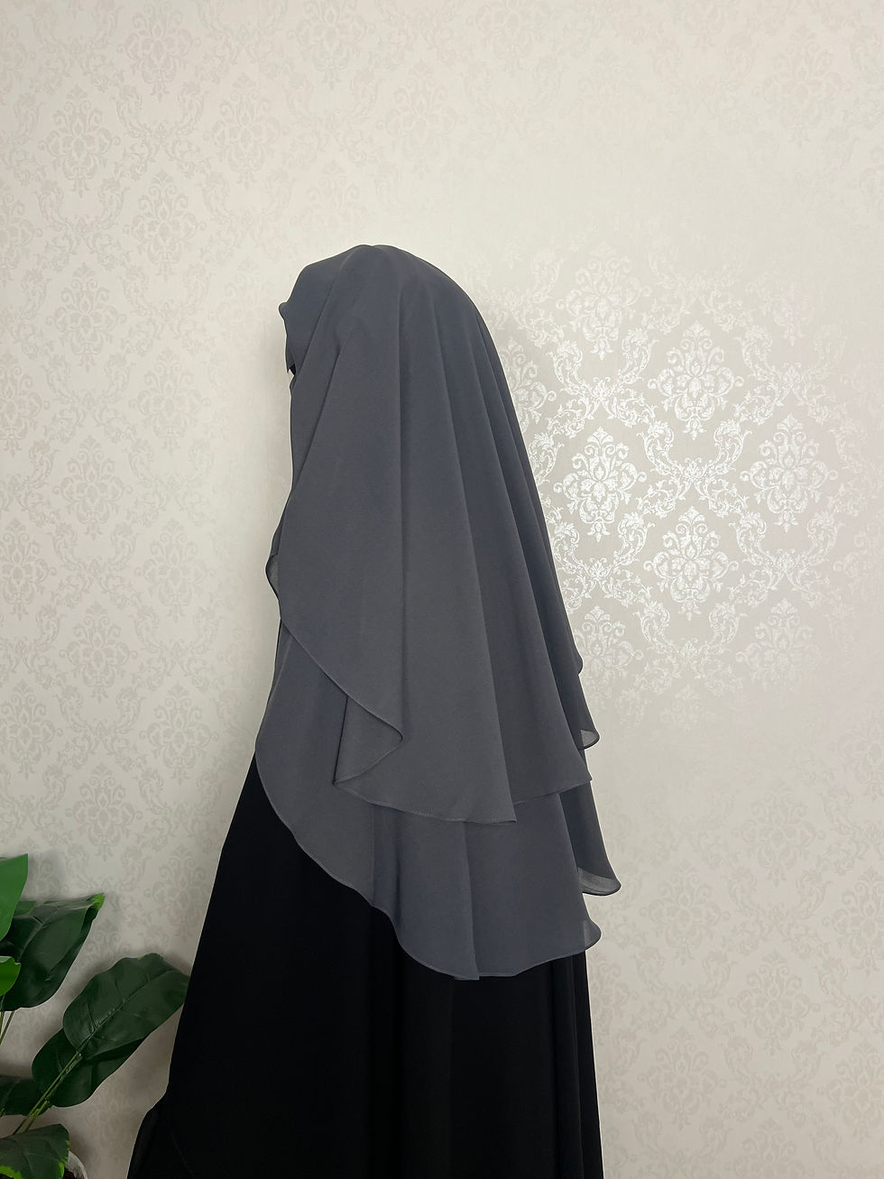 Trelagers Niqab | Mellan | Mörkgrå