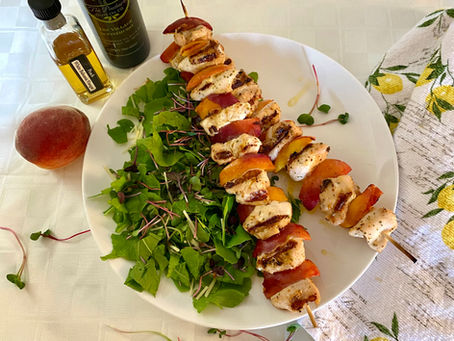 Grilled Peach & Chicken Kabobs