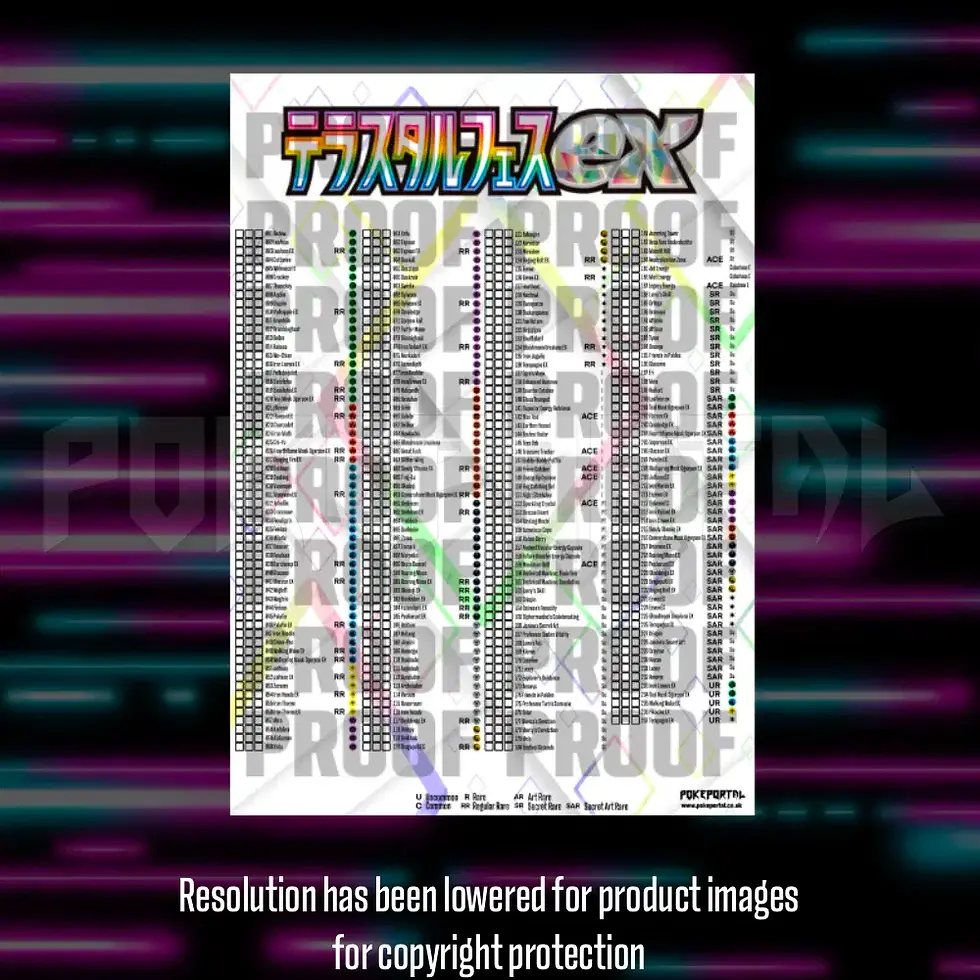 Thumbnail: Pokemon - Terastal Festival - Japanese Master Set Checklist - Vinyl Sticker Kit
