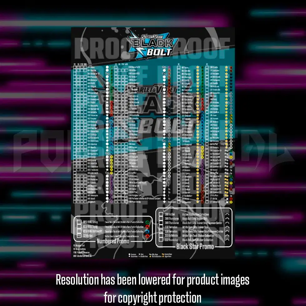 Thumbnail: Pokemon - Black Bolt - Master Set Checklist - Vinyl Sticker Kit - A4