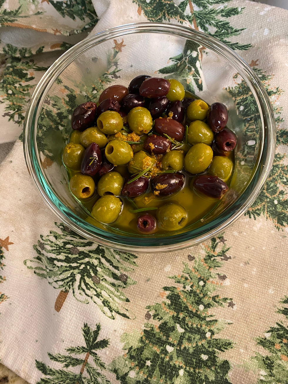 Garlic & Orange Zest Marinated Olives