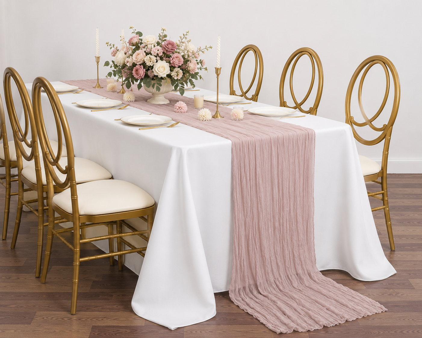 Dusty Pink Runner Cheesecloth