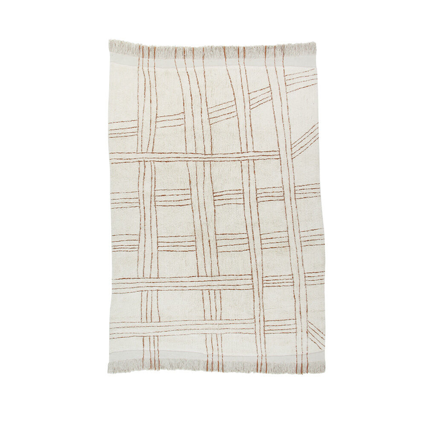 Beige washable wool rug