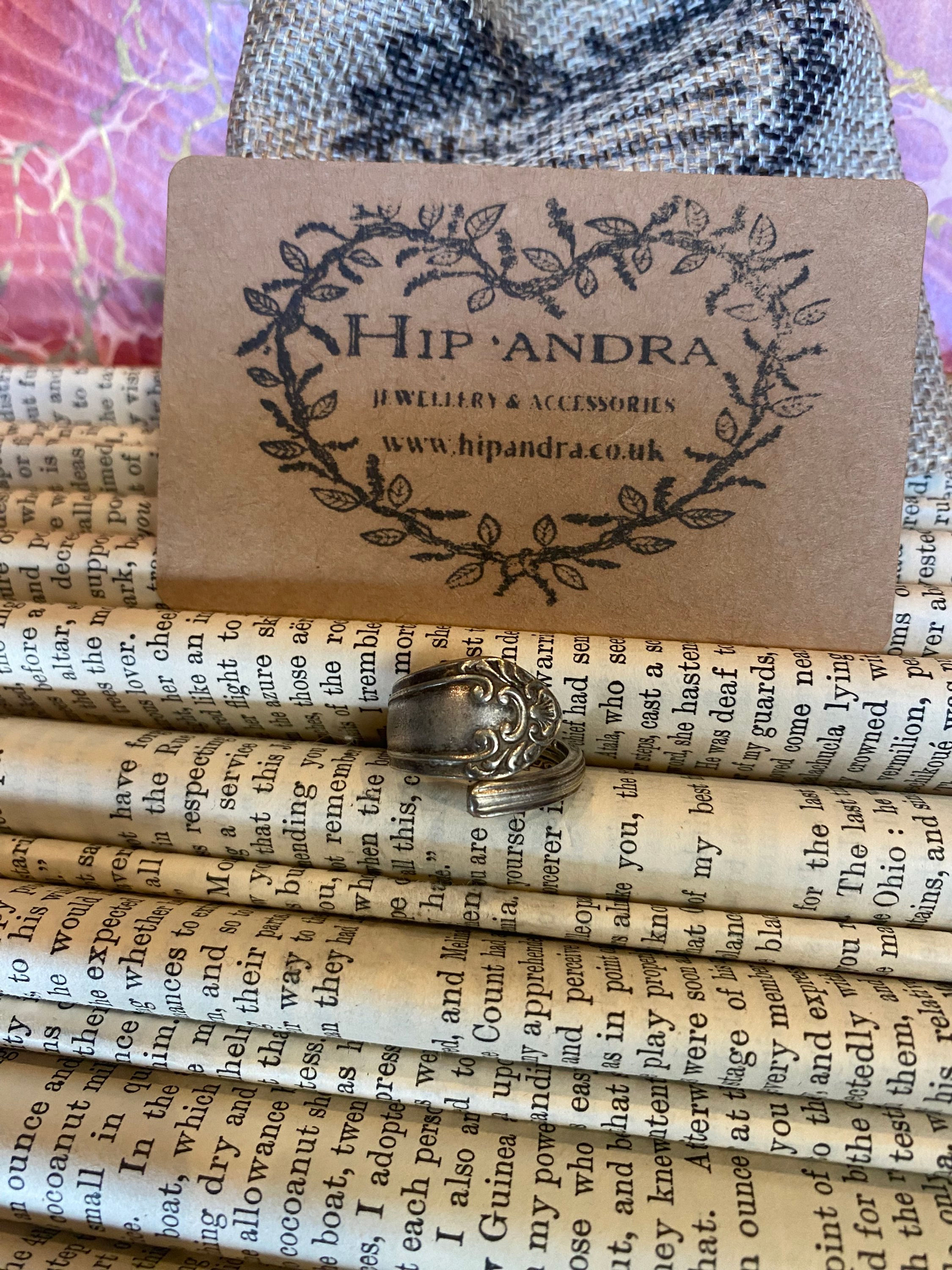 Floral Plated  Spoon Handle Ring