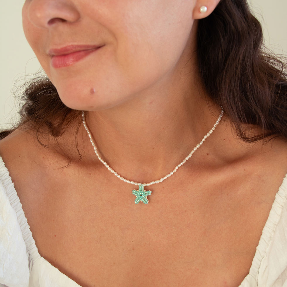 Light Blue Starfish – handmade choker by My Reyzele