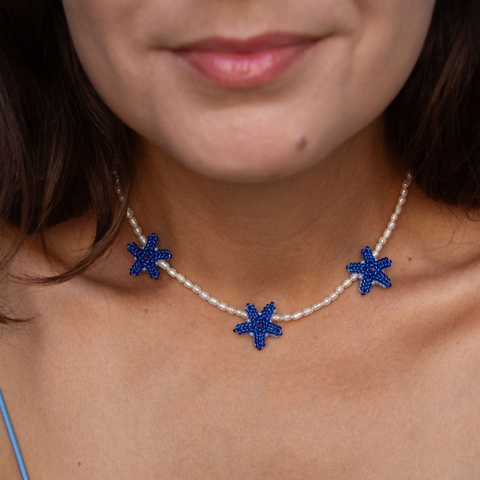 Blue Starfish – handmade choker by My Reyzele