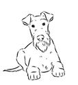 Three outlines of dogs