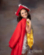 Cap and gown studio senior portrait