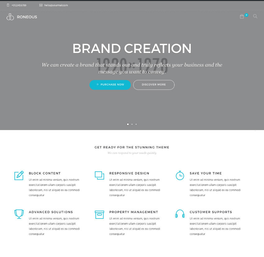 Moderne WordPress website thema demo homepage