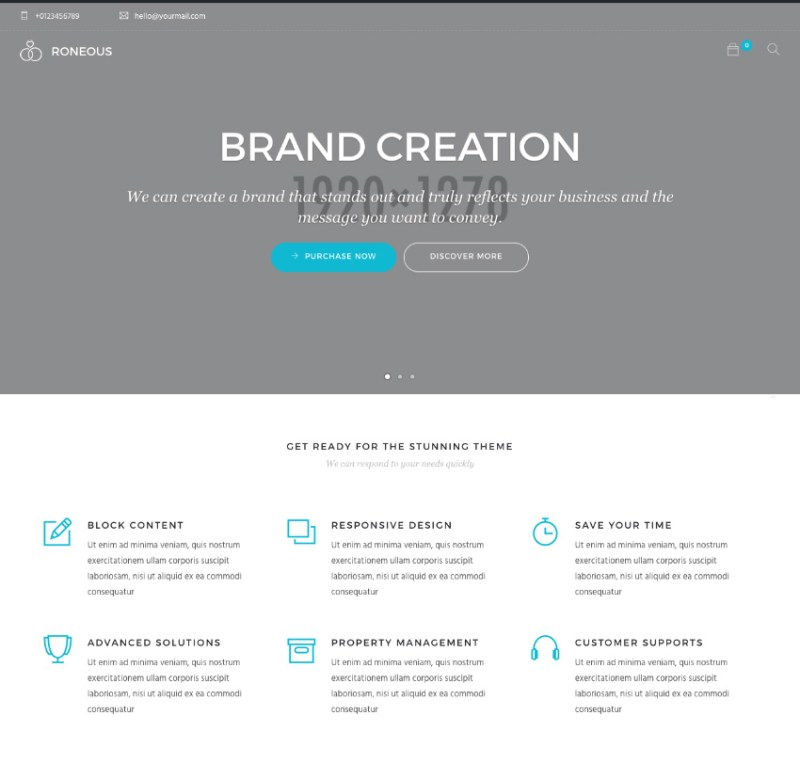Moderne WordPress website thema demo homepage