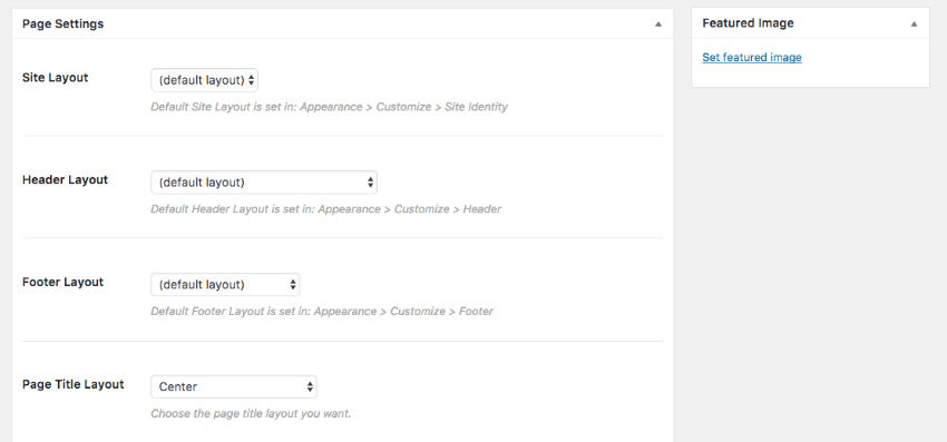PPage-instellingen van uw WordPress-thema