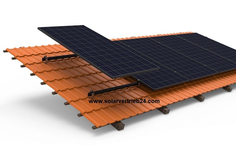 Miniaturbild: PV Solar Unterkonstruktion für 30 - Ziegeldach Schrägdach - Komplettsytem