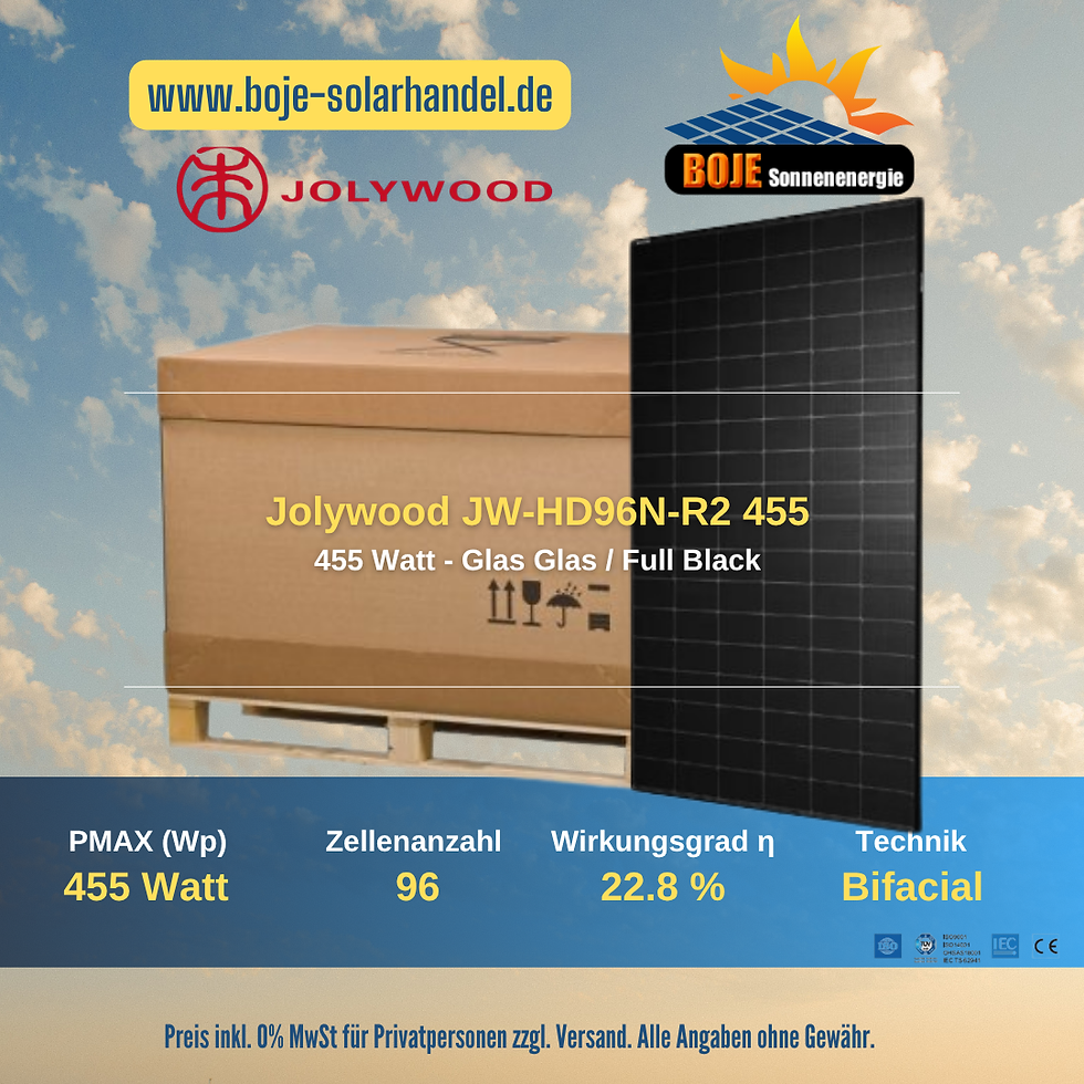 Miniaturbild: Jolywood JW-HD96N-R2 455 - Full Black Glas-Glas