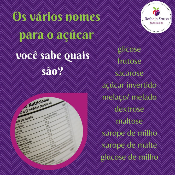 Vários nomes para o açúcar, sabe quais são?