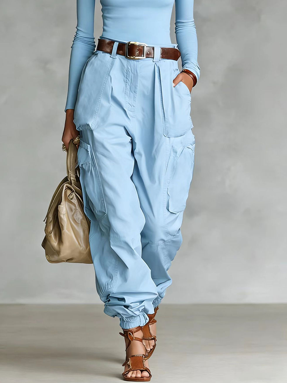 Miniatura: Vintage Multi-Pocket Utility Cargo Trousers