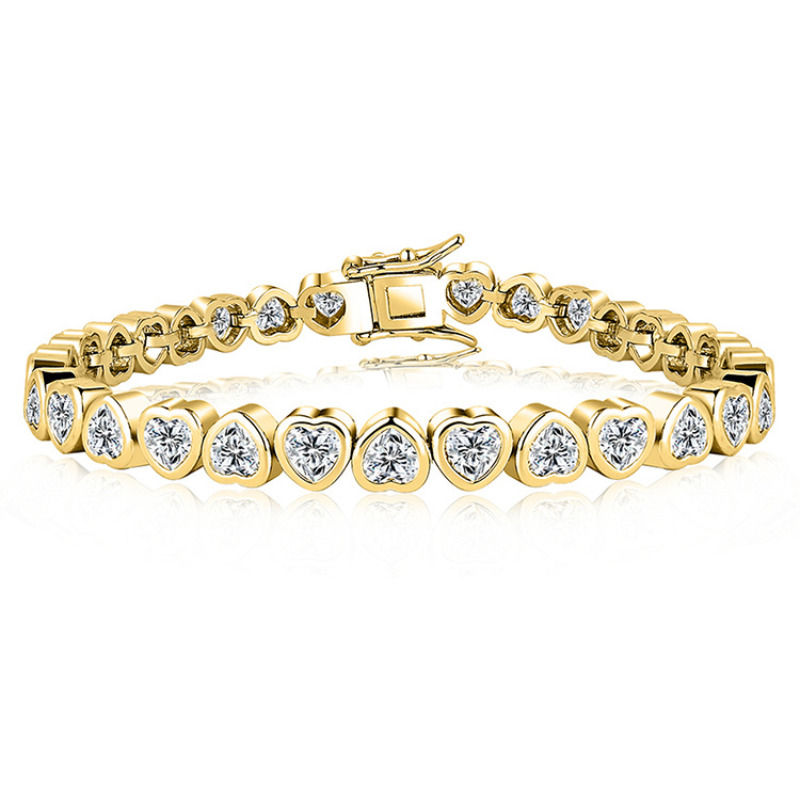 Heart Lab Diamond Bangle Bracelet in 14K Gold