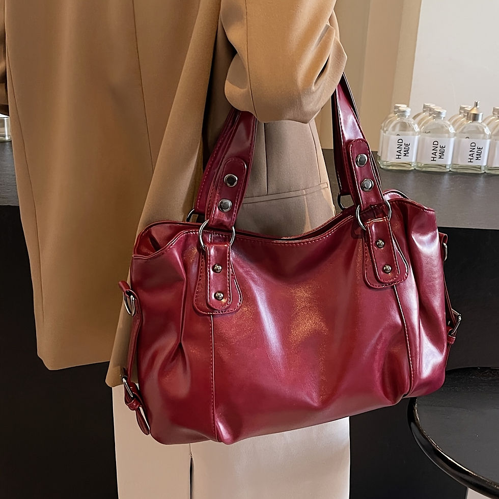 Thumbnail: Vintage-Style Faux Leather Zipped Tote