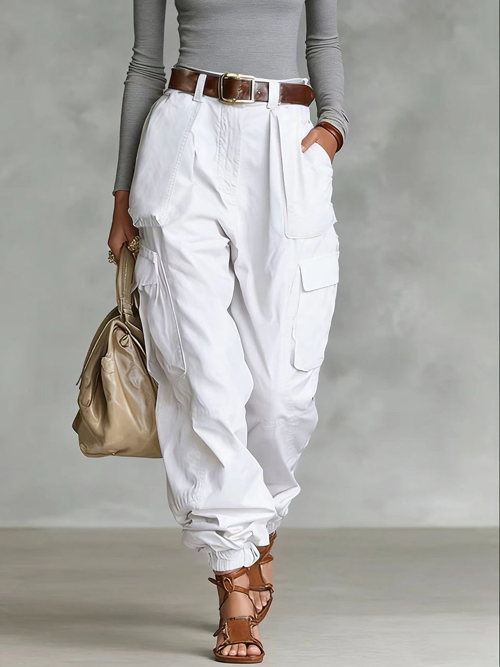 Miniatura: Vintage Multi-Pocket Utility Cargo Trousers
