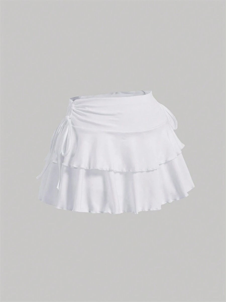 Miniaturbild: High-Waisted A-Line Mini Skirt with Bow Detail