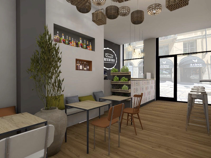 Render area bancone-cestini