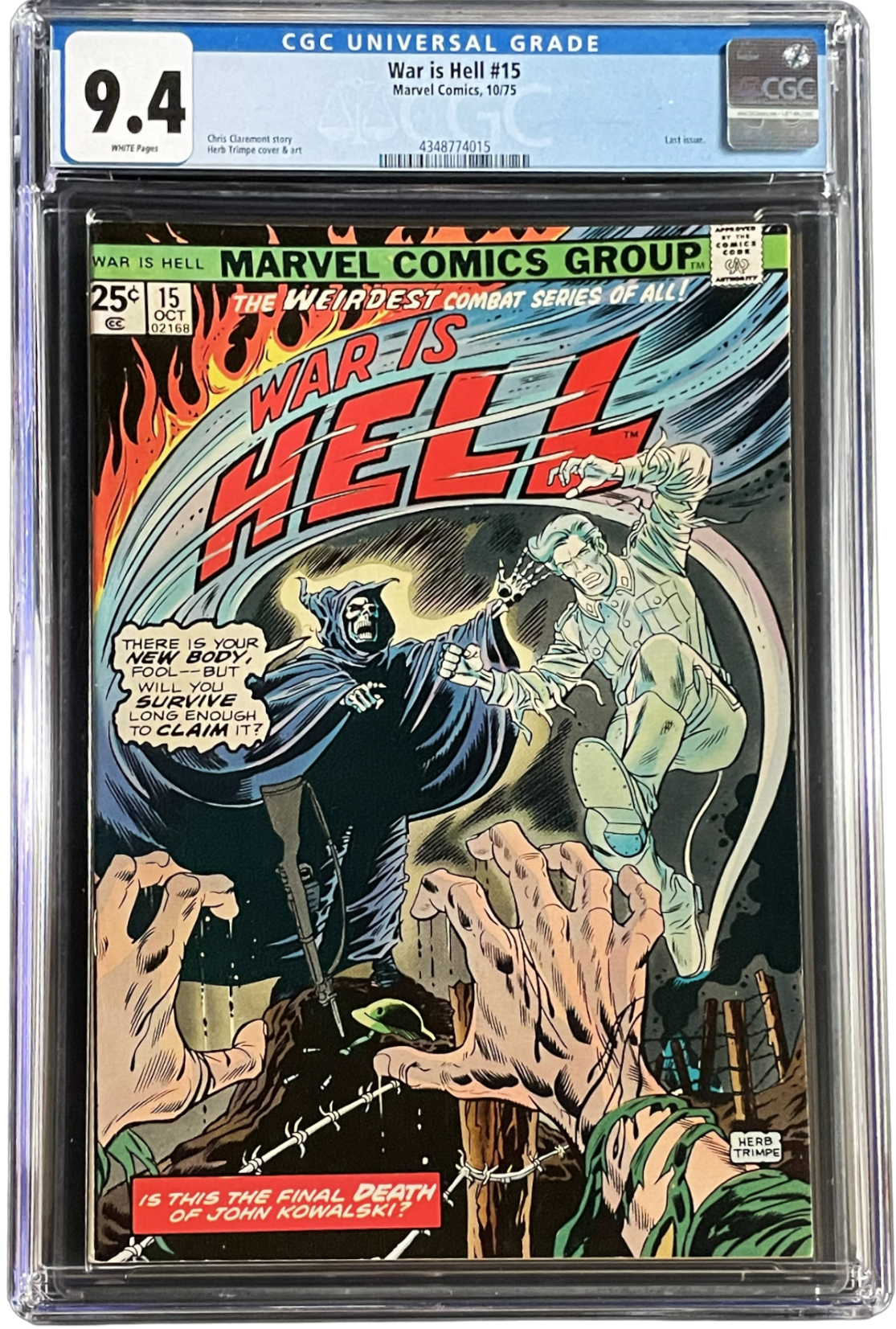 War Is Hell 15 CGC 9.4 WH Pages