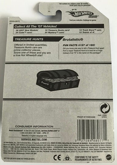 Thumbnail: Hot Wheels Treasure Hunts 07 Brutalistic - 127/180 New Sealed