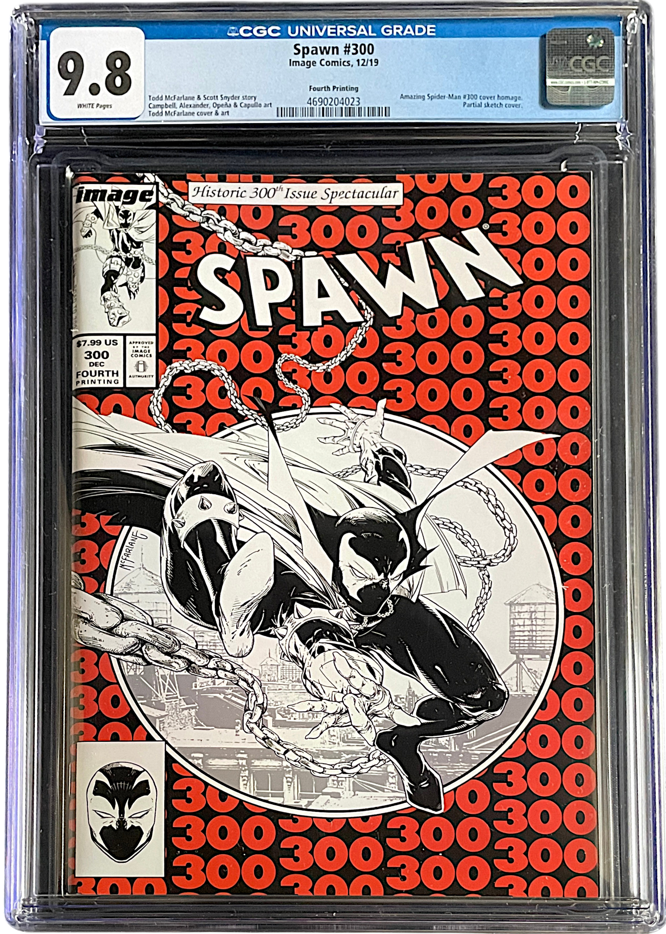Spawn 300 4th Print CGC 9.8 WH 2019 McFarlane ASM 300 Homage