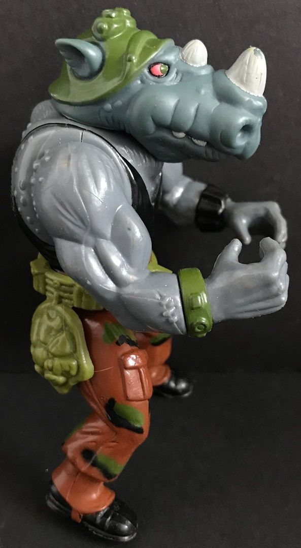 Thumbnail: 1988 Pre-Owned TMNT Rocksteady Hard Head Loose Complete With Portrait Card
