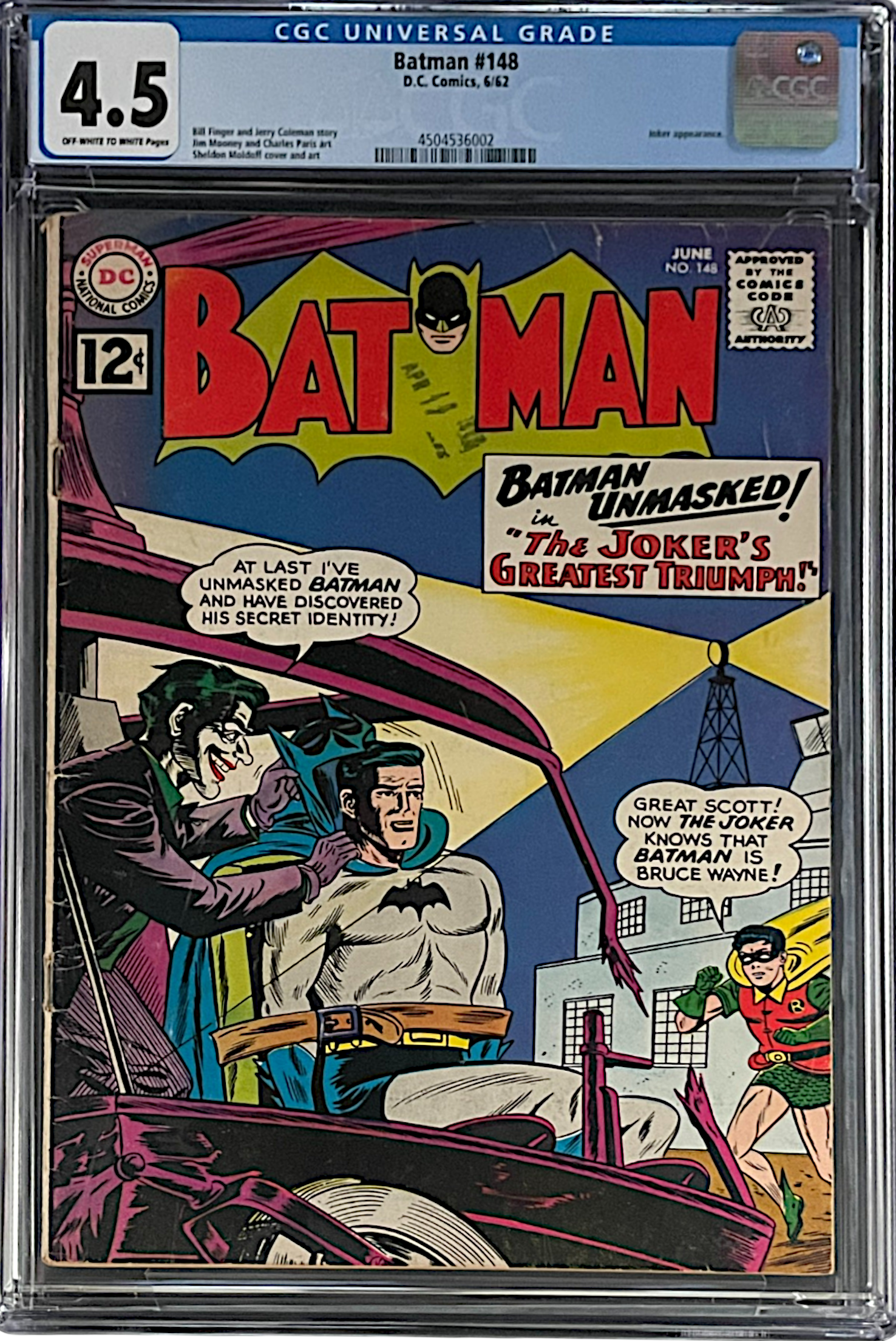 Batman 148 CGC 4.5 OW to WH