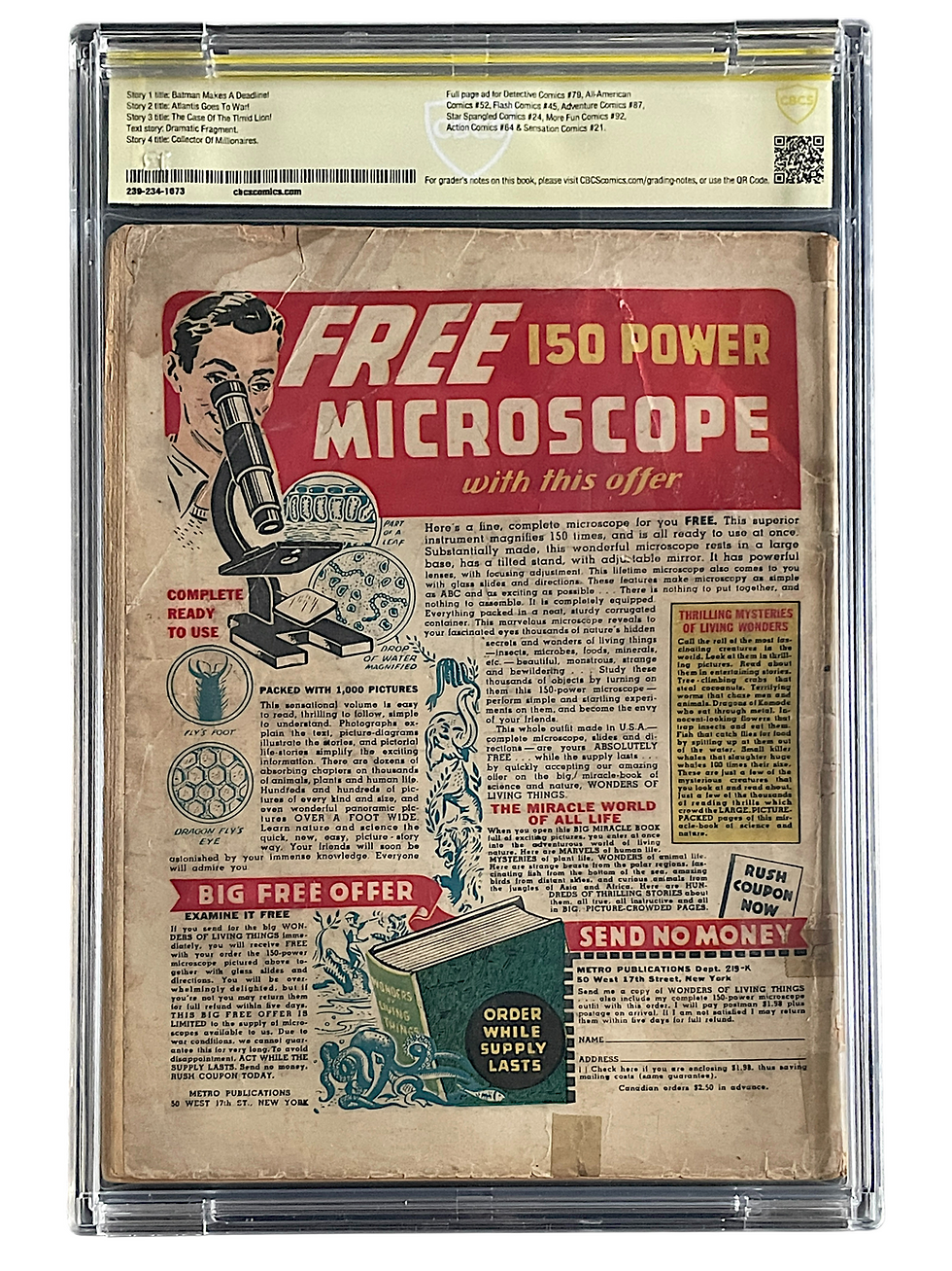 Thumbnail: Batman 19 CBCS Restored  CBCS 1.5 CR to OW Signed by Neal Adams