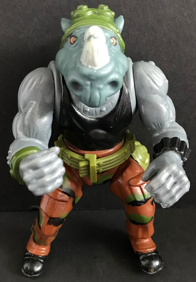 Thumbnail: 1988 Pre-Owned TMNT Rocksteady Hard Head Loose Complete With Portrait Card