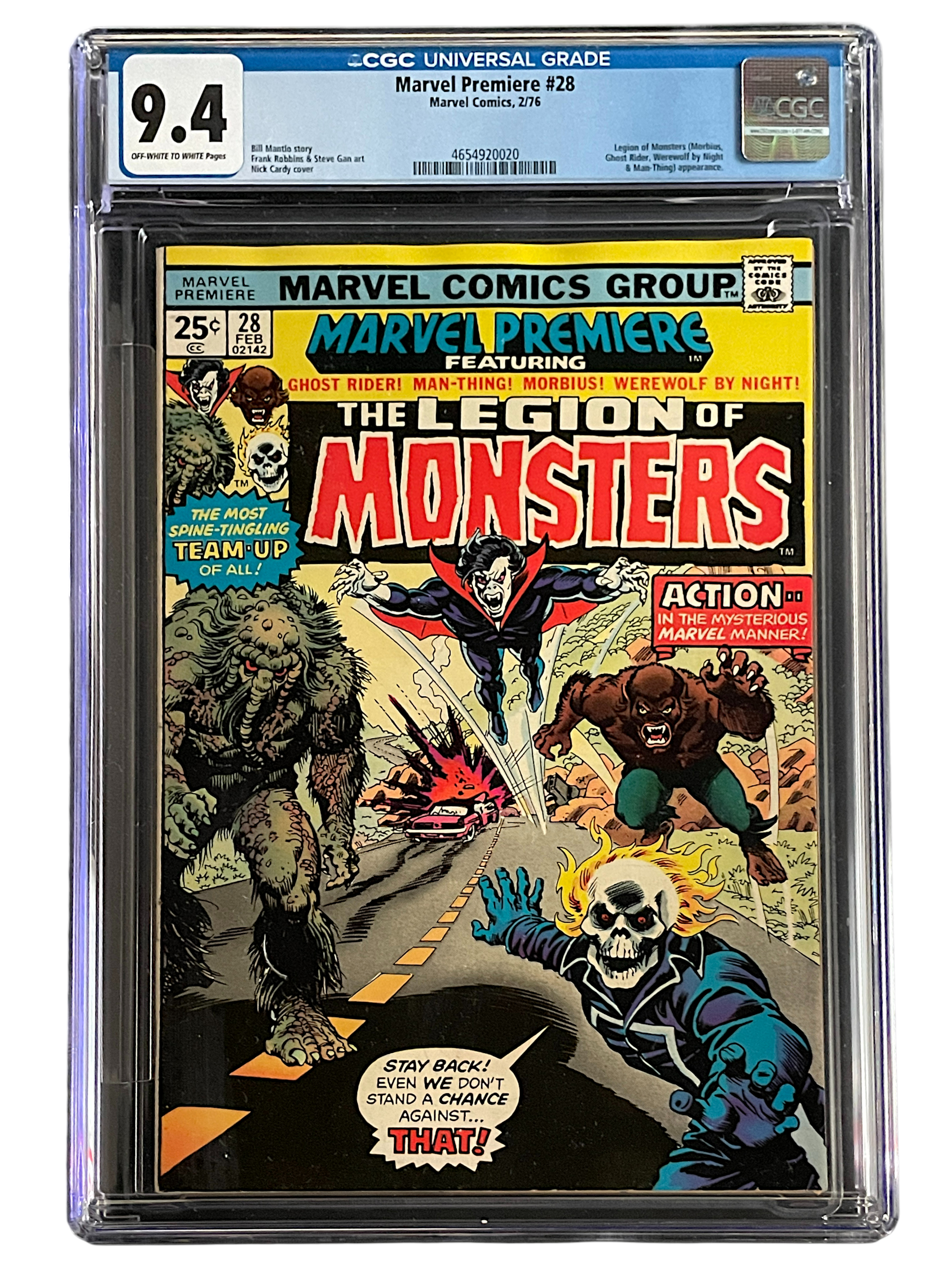 Marvel Premiere 28 CGC 9.4 OW to WH