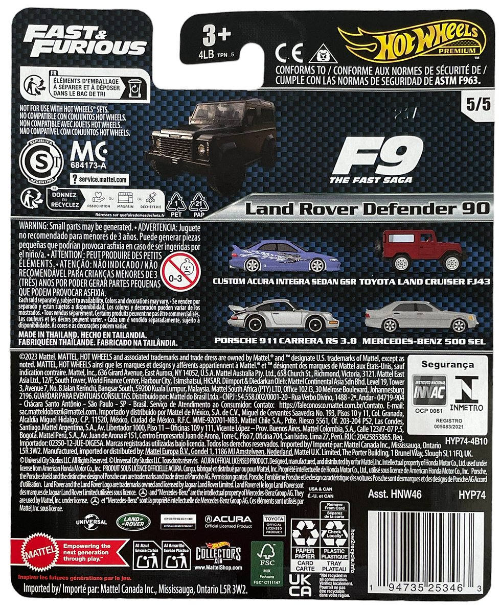 Thumbnail: Hot Wheels Premium Fast & Furious Land Rover Defender 90