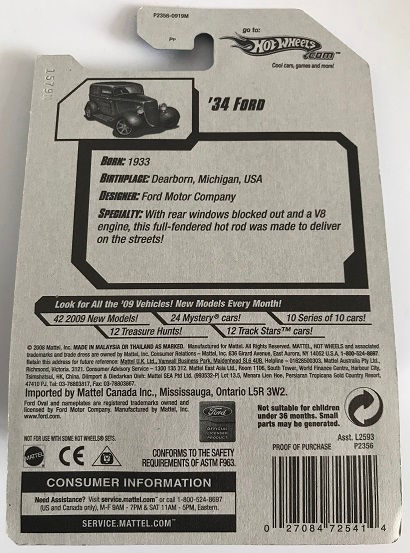 Thumbnail: Hot Wheels Treasure Hunts 09 '34 Ford - 048/190 New Sealed