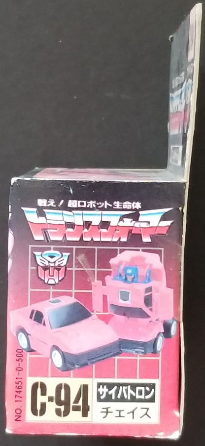 Thumbnail: Takara G1 Transformers C-94 Chase is mint and sealed in the box.
