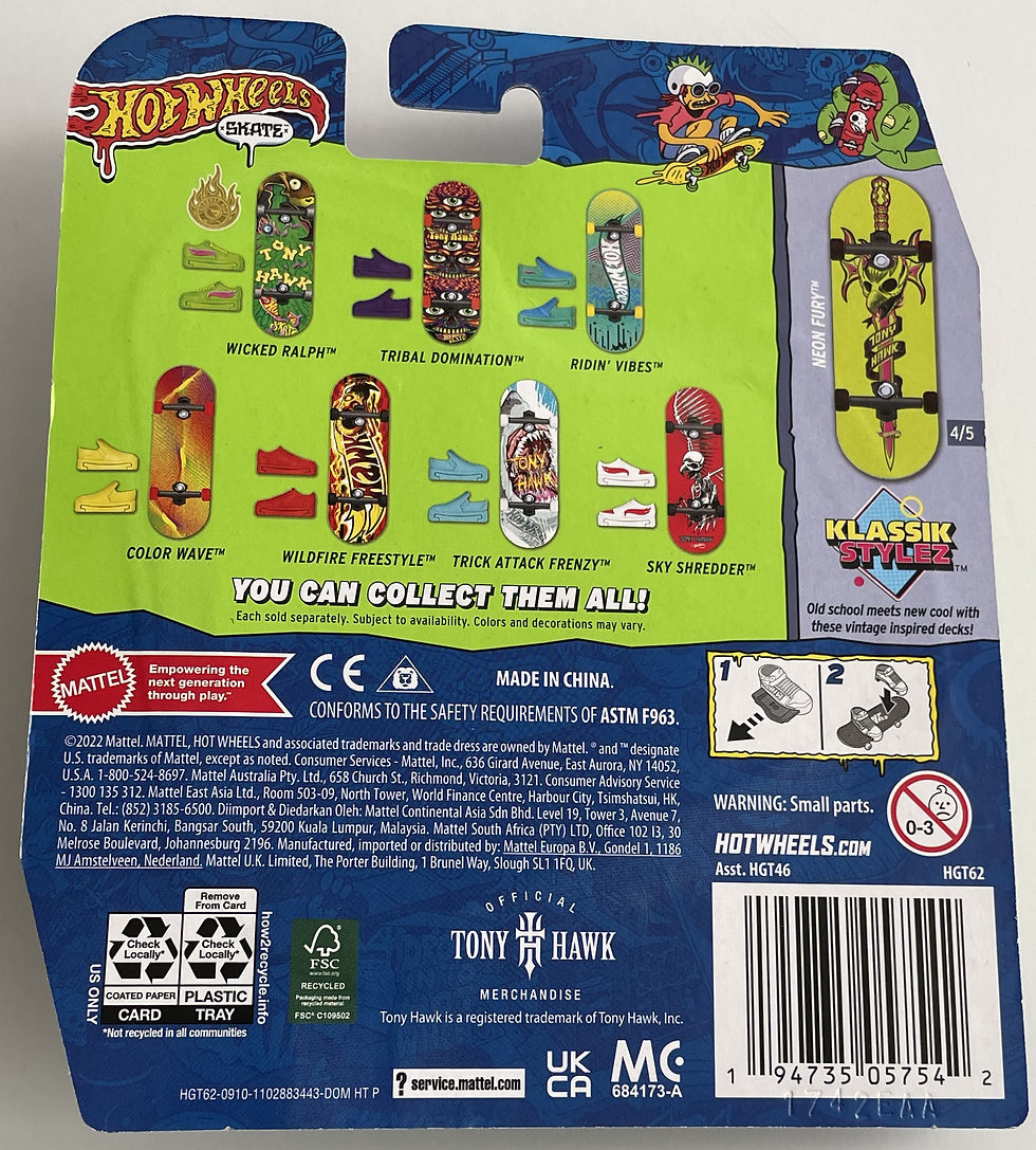 Thumbnail: Hot Wheels Skate Tony Hawk Neon Fury