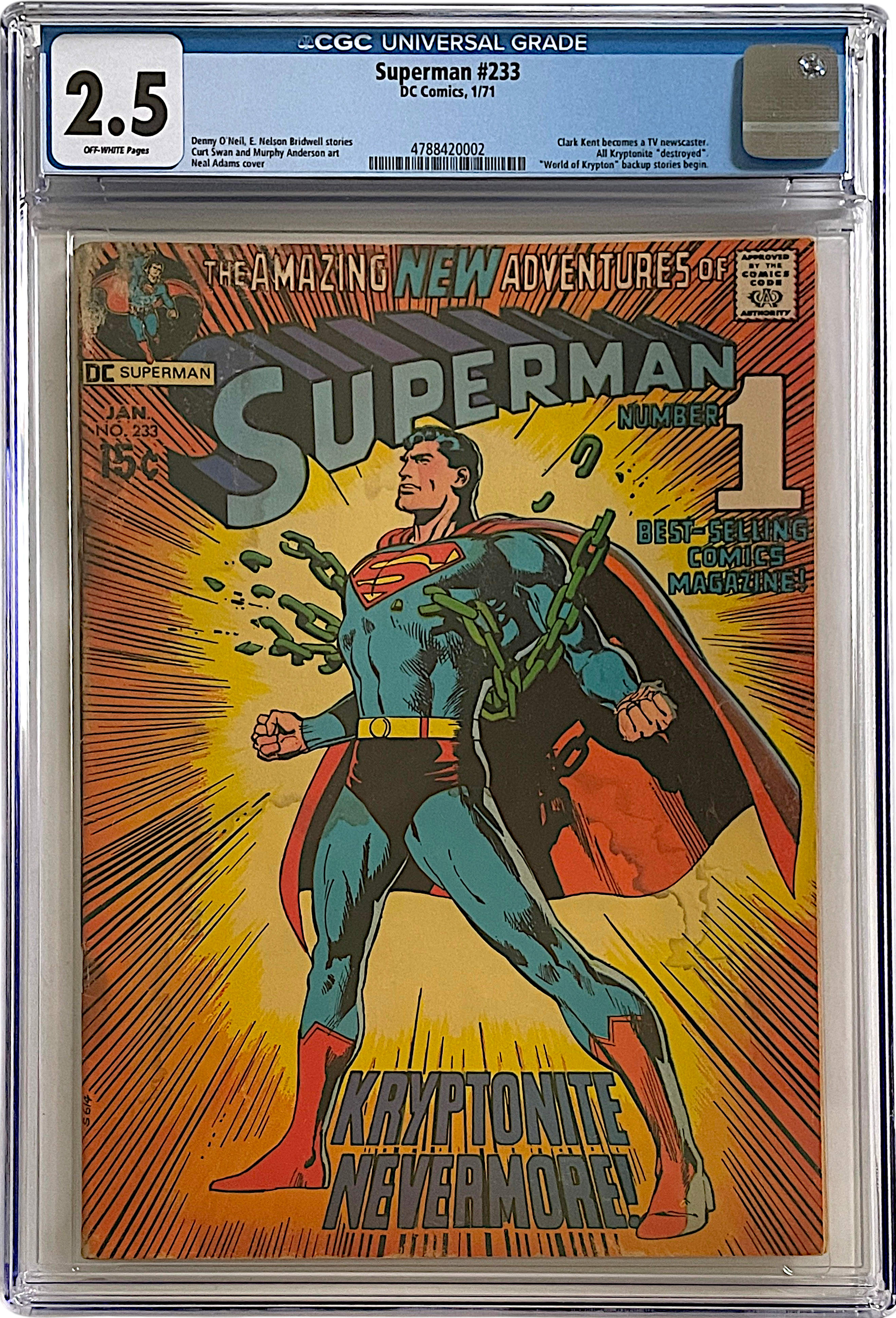 Superman 233 CGC 2.5 OW