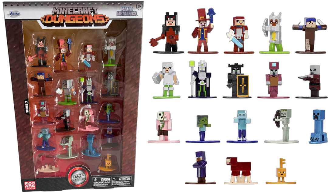 Minecraft Wave 7 Nano METALFIGS 18 Pk 1.65 Inch Die-cast Collectible Figures