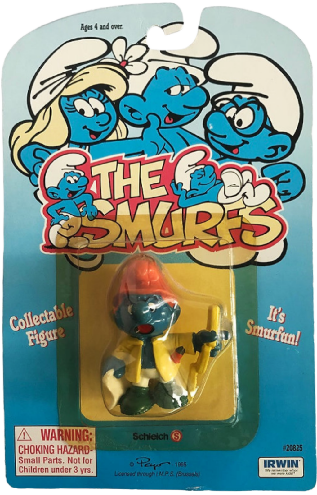 1995 Vintage The Smurfs  Handy Smurf Figure