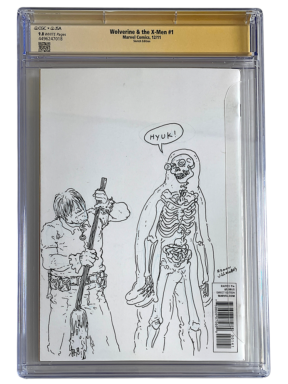 Thumbnail: Wolverine and the X-Men 1 CGC JSA 9.8 WH Sketch Signed by Ramon Villalobos