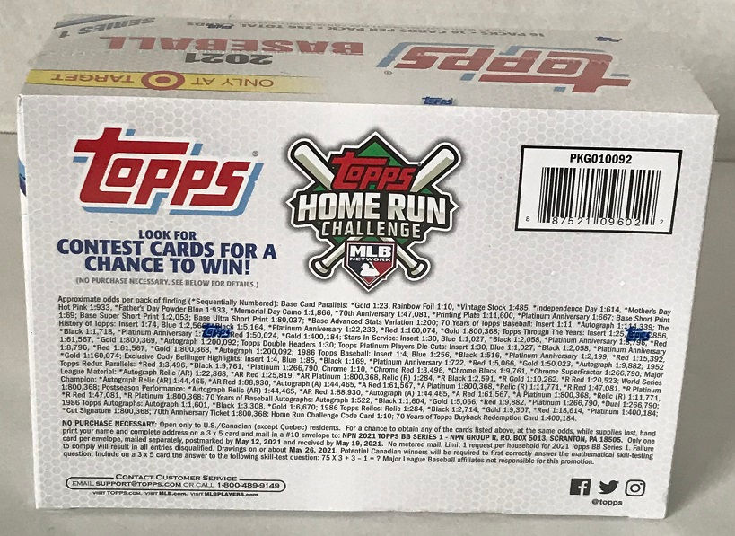 Thumbnail: 2021  Topps MLB Baseball Series 1 Mega Box Target Exclusive