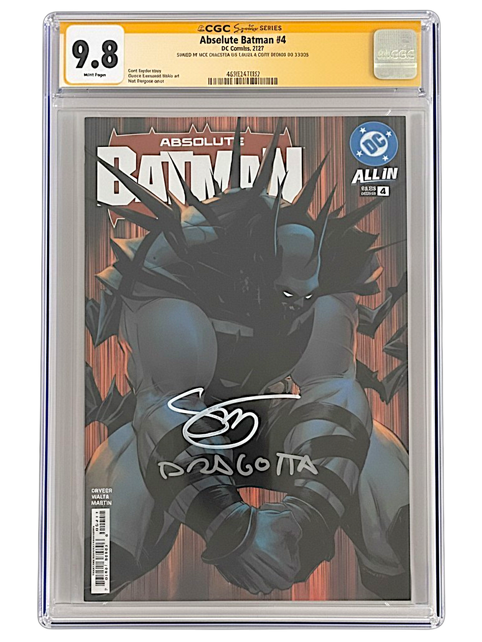 Thumbnail: Absolute Batman 4 CGC SS 9.8 WH Signed by Nick Dragotta and Scott Snyder